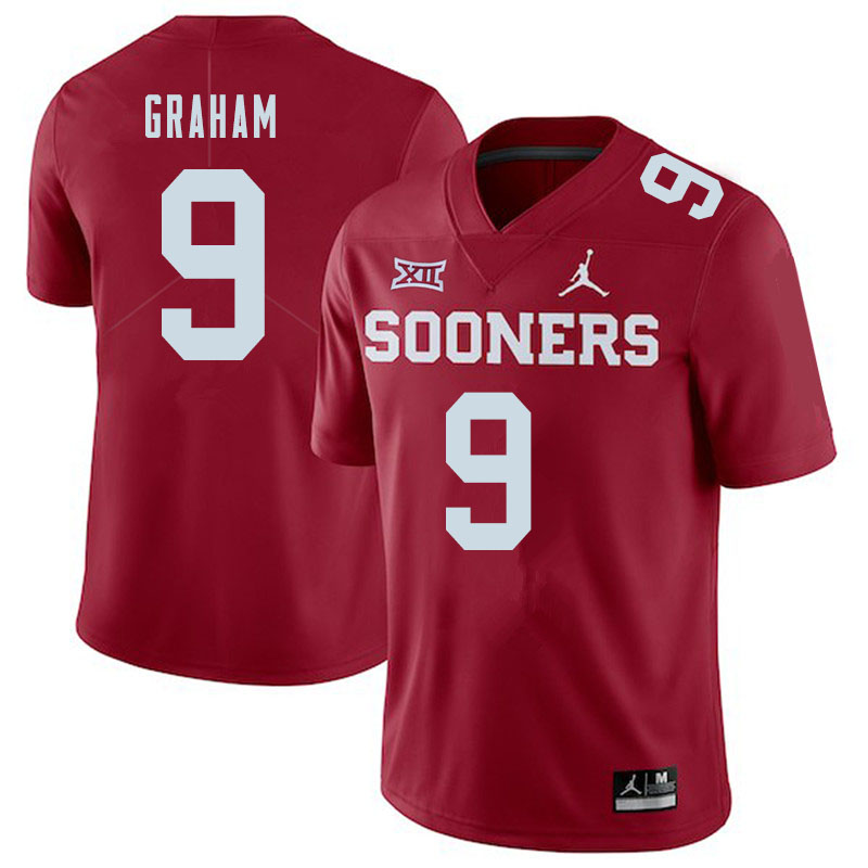 Oklahoma Sooners #9 D.J. Graham College Football Jerseys Sale-Crimson